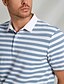 cheap Classic Polo-Men&#039;s Shirt Striped Horizontal Stripes Casual Cable Knit Polo Short Sleeve Outdoor Causal Casual Summer Print Turndown Black Blue Micro-elastic 48% cotton, 48% polyester, 4% spandex