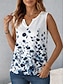 cheap Tank Tops &amp; Camis-Women&#039;s Tank Top Vest Floral Graphic Daily Daily Sleeveless Sleeveless V Neck Blue Summer
