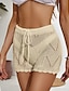 cheap Women&#039;s Shorts-Women&#039;s Shorts Cut Out Crochet Short Black Summer