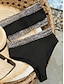 abordables Conjuntos de bikini-Mujer Bañadores Bikini 2 piezas Traje de baño Espalda al Aire Sexy Estampado Bandeau Sin Tirantes Leopardo Sin Tirantes Design Sensual Trajes de baño