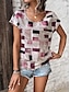 preiswerte T-Shirts für Damen-Damen T Shirt Graphic Bedruckt Täglich Wochenende Modisch Kurzarm Rundhalsausschnitt Rosa Sommer