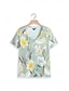 billiga T-shirts för damer-Dam T-shirt Ledigt Elegant Kortärmad V-hals Grön Sommar