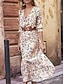 cheap Print Dresses-Women&#039;s Casual Dress A Line Dress Floral Print V Neck Long Dress Maxi Dress Stylish Casual Daily Date Half Sleeve Summer