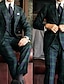 Недорогие Костюмы-Темно-зеленые мужские свадебные костюмы для выпускного вечера, клетчатые костюмы из трех предметов, однобортный костюм с двумя пуговицами, 2024
