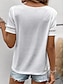 preiswerte T-Shirts für Damen-Damen T Shirt Blumen Spitze Bedruckt Täglich Wochenende Modisch Kurzarm Rundhalsausschnitt Weiß Sommer