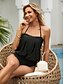 cheap Tankinis-Women&#039;s Swimwear Tankini 2 Piece Swimsuit 2 Piece Bandeau Strapless Solid Color Plain Beach Wear Bathing Suits