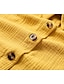 رخيصةأون فساتين عادية-نسائي شيرت دريس فستان قصير أزرار جيب عطلة كاجوال V رقبة كم قصير أسود أبيض أصفر اللون