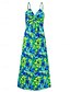 abordables Vestidos estampados-Mujer Vestido informal Vestido de Columpio Vestido de una línea Floral Hoja Espalda al Aire Estampado Con Tirantes vestido largo vestido largo Hawaiano Casual Diario Vacaciones Sin Mangas Verano