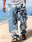 abordables Pantalones estampados-Hombre Hawaiano Pantalones Impresión 3D Pantalones rectos Media cintura Cintura elástica con cordón. Festivos Playas Verano Primavera Otoño Moldura de Relajación Rígido