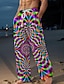tanie Męskie spodnie na co dzień z nadrukiem-Męskie Hawajskie Spodnie Druk 3D Spodnie z prostą nogawką Średni Talia Elastyczna talia ze sznurkiem Święto Plaże Lato Wiosna Jesień Lekko luźna Nieelastyczny