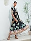 cheap Print Casual Dress-Tropical Half-Sleeve Elastic Maxi Dress