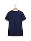 billiga T-shirts för damer-Dam Summer Tops Ledigt Dagligen Mode Kortärmad Delad hals Blå Sommar