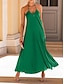 cheap Plain Dresses-Women&#039;s Casual Dress Maxi Dress Backless Date Vacation Streetwear Maxi Spaghetti Strap Sleeveless Black Fuchsia Green Color