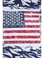 tanie T-shirty damskie-Damskie Podkoszulek USA Flagi Nadruk Codzienny Weekend Moda Krótki rękaw Półgolf Granatowy Lato
