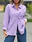cheap Basic Women&#039;s Tops-Shirt Blouse Women&#039;s White Red Purple Plain Cut Out Street Daily Fashion Shirt Collar Regular Fit S