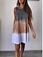 cheap Print Dresses-Women&#039;s Casual Dress Tank Dress Tie Dye Print Crew Neck Mini Dress Casual Daily Vacation Sleeveless Summer