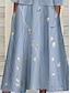 Χαμηλού Κόστους Εκτύπωση σετ φορεμάτων-Γυναικεία Σετ φορέματος δύο τεμαχίων Καθημερινό φόρεμα Φόρεμα εκτύπωσης ΕΞΩΤΕΡΙΚΟΥ ΧΩΡΟΥ Καθημερινά Μοντέρνα Κομψό Τσέπη Στάμπα Μίντι φόρεμα Στρογγυλή Ψηλή Λαιμόκοψη Μισό μανίκι Φλοράλ Κανονικό