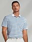 cheap Classic Polo-Men&#039;s Shirt Striped Horizontal Stripes Casual Cable Knit Polo Short Sleeve Outdoor Causal Casual Summer Print Turndown Black Blue Micro-elastic 48% cotton, 48% polyester, 4% spandex