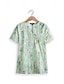 preiswerte T-Shirts für Damen-Damen Sommertops Casual Täglich Modisch Kurzarm Stehkragen Weiß Sommer