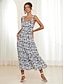 cheap Print Dresses-Women&#039;s Slip Maxi Dress Chiffon A Line Dress Floral Print Strap Maxi Dress Hawaiian Vacation Sleeveless Summer