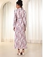 Χαμηλού Κόστους Print Φορέματα-Γυναικεία Ombre Λαιμόκοψη V Μακρύ φόρεμα Μακρυμάνικο Καλοκαίρι