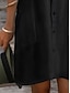cheap Design Cotton &amp; Linen Dresses-Women&#039;s Mini Dress White Dress Cotton Linen Dresses Shirt Dress Basic Casual Formal Outdoor Vacation Loose Fit Pure Color Short Sleeve Shirt Collar Black White Summer Spring