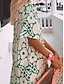 Недорогие Платья с принтом-Жен. Повседневное платье Платье в стиле 50-х годов Зеленое платье Цветочный принт С принтом V-образный вырез длинное платье платье макси Элегантный стиль Богемия Повседневные Свидание