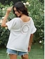 billiga T-shirts för damer-Dam T-shirt Spets Dagligen bohemliv Mode Ärmlös V-hals Vit Sommar
