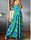 abordables Robes de vacances-robe décontractée pour femme robe trapèze robe nuisette feuille florale dos nu imprimé bretelles robe longue robe maxi hawaïenne décontractée tous les jours vacances sans manches été