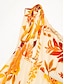 preiswerte Lässiges Kleid mit Aufdruck-Swing-Maxikleid aus Chiffon mit Blumenprint