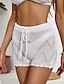 cheap Women&#039;s Shorts-Women&#039;s Shorts Cut Out Crochet Short Black Summer