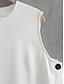 abordables robes unies-robe blanche Robe casual Robe Débardeur Femme Robe Maxi Bouton Fendu Plein Air Vacances Rendez-vous Vêtement de rue Maxi Col Ras du Cou Sans Manches Standard Blanche S M L