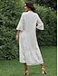 economico abiti semplici-Per donna Vestito bianco Vestito maxi Pizzo Elegante A V Manica a 3/4 Bianco Colore