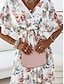 olcso Lezser ruhák-Női hétköznapi ruha A vonalú ruha Virágos Nyomtatott V-alakú Hosszú ruha Maxi ruha Stílusos Alkalmi Napi Randi Féhosszú Nyár