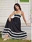 cheap Plain Dresses-Women&#039;s A Line Dress Maxi Dress Lace Trim Elegant Spaghetti Strap Sleeveless Black Pink Blue Color