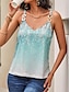 ieftine Bluze &amp; Camisole Damă-Pentru femei Bluză Gradient de culoare Casual Imprimeu Albastru piscină Fără manșon De Bază Neon &amp; Luminos În V