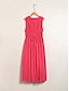 levne ležérní šaty-dámské paper touch rose red dress bavlněná kravata vzadu v midi šaty ve výstřihu