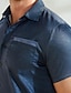 cheap Men&#039;s Boho Shirts-Men&#039;s Button Up Shirt Casual Shirt Summer Shirt Beach Shirt Leaf Graphic Prints Lapel Red Blue Green Dark Gray Casual Daily Short Sleeve Print Front Pocket Clothing Apparel Cotton And Linen Fashion