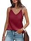 cheap Tank Tops &amp; Camis-Women&#039;s Tank Top Plain Daily Vacation Casual Sleeveless V Neck White Summer