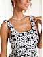 Χαμηλού Κόστους Print Φορέματα-Γυναικεία Σιφόν Φόρεμα σε γραμμή Α Φλοράλ Στάμπα Τιράντες Μακρύ φόρεμα Χαβανέζα Διακοπές Αμάνικο Καλοκαίρι