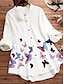 cheap Basic Women&#039;s Tops-Shirt Women&#039;s White Butterfly Sexy Daily Daily Shirt Collar Loose Fit L