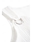abordables Camisetas y camisolas de mujer-Mujer Camiseta sin mangas Texturizado Vacaciones Cortado anillo Blanco Manga Corta Básico Con Tirantes Verano