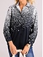 billige Bluser og skjorter til kvinner-Dame Store størrelser Skjorte Bluse Grafisk Avslappet Daglig Knapp Trykt mønster Rosa Langermet Grunnleggende Skjortekrage Vår Høst
