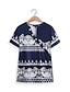 billiga T-shirts för damer-Dam Summer Tops Ledigt Dagligen Mode Kortärmad Delad hals Blå Sommar