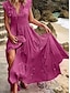 cheap Print Dresses-Women&#039;s Casual Dress A Line Dress Floral Print V Neck Midi Dress Boho Vacation Short Sleeve Summer