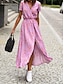 Χαμηλού Κόστους Print Φορέματα-Γυναικεία Καθημερινό φόρεμα Φόρεμα με δέσιμο στα πλάγια Φόρεμα σε γραμμή Α Φλοράλ Στάμπα Λαιμόκοψη V Μακρύ Φόρεμα Μάξι Φόρεμα Στυλάτο Καθημερινό Καθημερινά Διακοπές Κοντομάνικο Καλοκαίρι