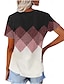 cheap Women&#039;s T-shirts-Women&#039;s T shirt Tee Plaid Print Daily Weekend Fashion Short Sleeve V Neck Red Summer