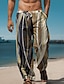 ieftine Pantaloni imprimati pentru barbati-Bărbați Hawaiană Pantaloni Tipărire 3D Pantaloni cu picior drept Talie medie Talie elastică cu șnur Concediu Plaje Vară Primăvară Toamnă Potrivire lejeră Inelastic