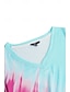billige T-shirts til kvinde-Dame T-shirt Nuance Farvegradient Trykt mønster Hjem Afslappet Ferie Stilfuld Afslappet Kortærmet V-hals Rosa Sommer
