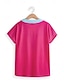 voordelige Dames T-shirts-Dames T-shirt Ombre Kleurgradatie Afdrukken Vakantie Stijlvol Korte mouw V-hals Geel Zomer